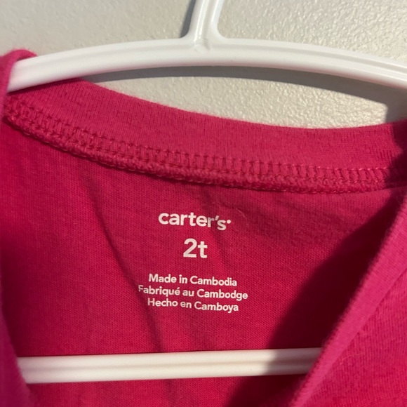 Carters 2t Pink Reindeer long sleeve  Shirt - Picture 2 of 2
